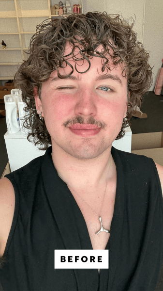 Horgan before applying the Danessa Myricks Yummy Skin Tint